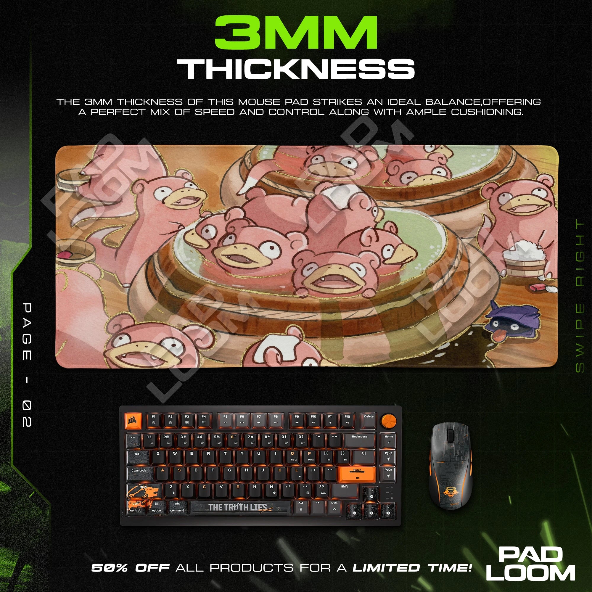 Slowpoke Hot Spring Mouse Pad - Pokemon Desk Mat