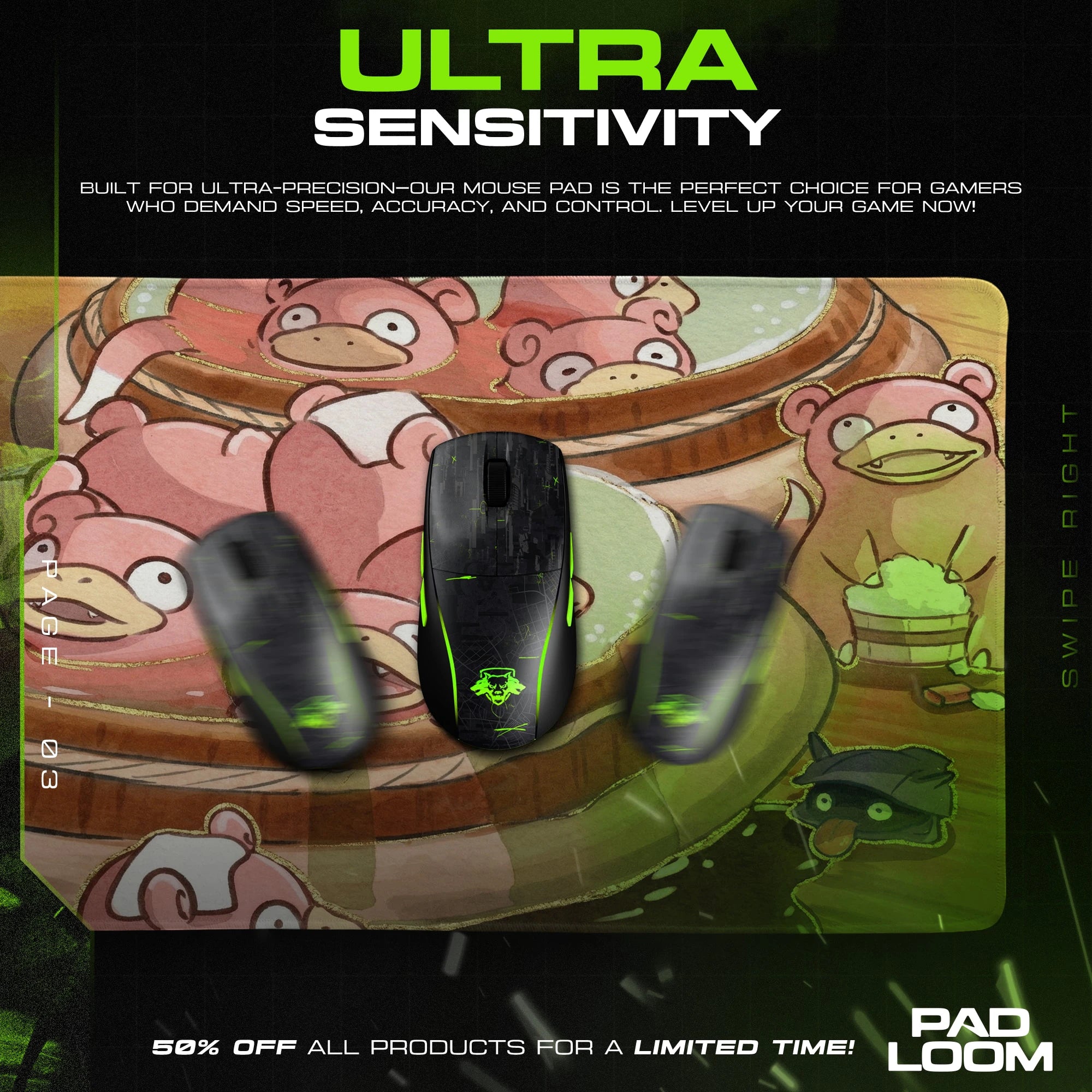 Slowpoke Hot Spring Mouse Pad - Pokemon Desk Mat