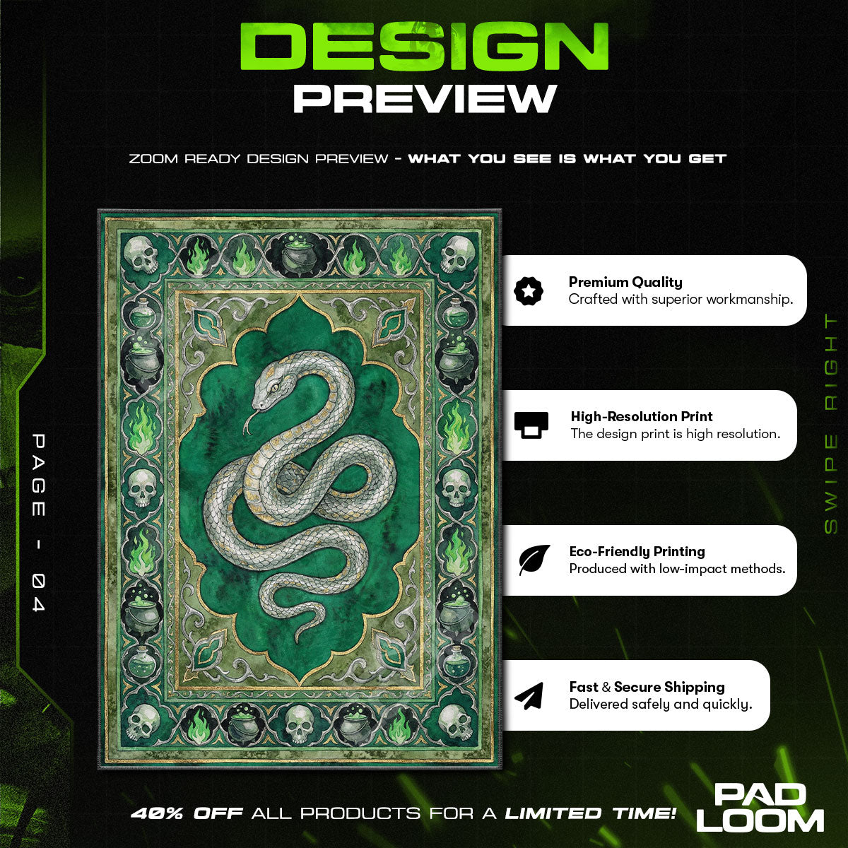 Room character design printed on rug