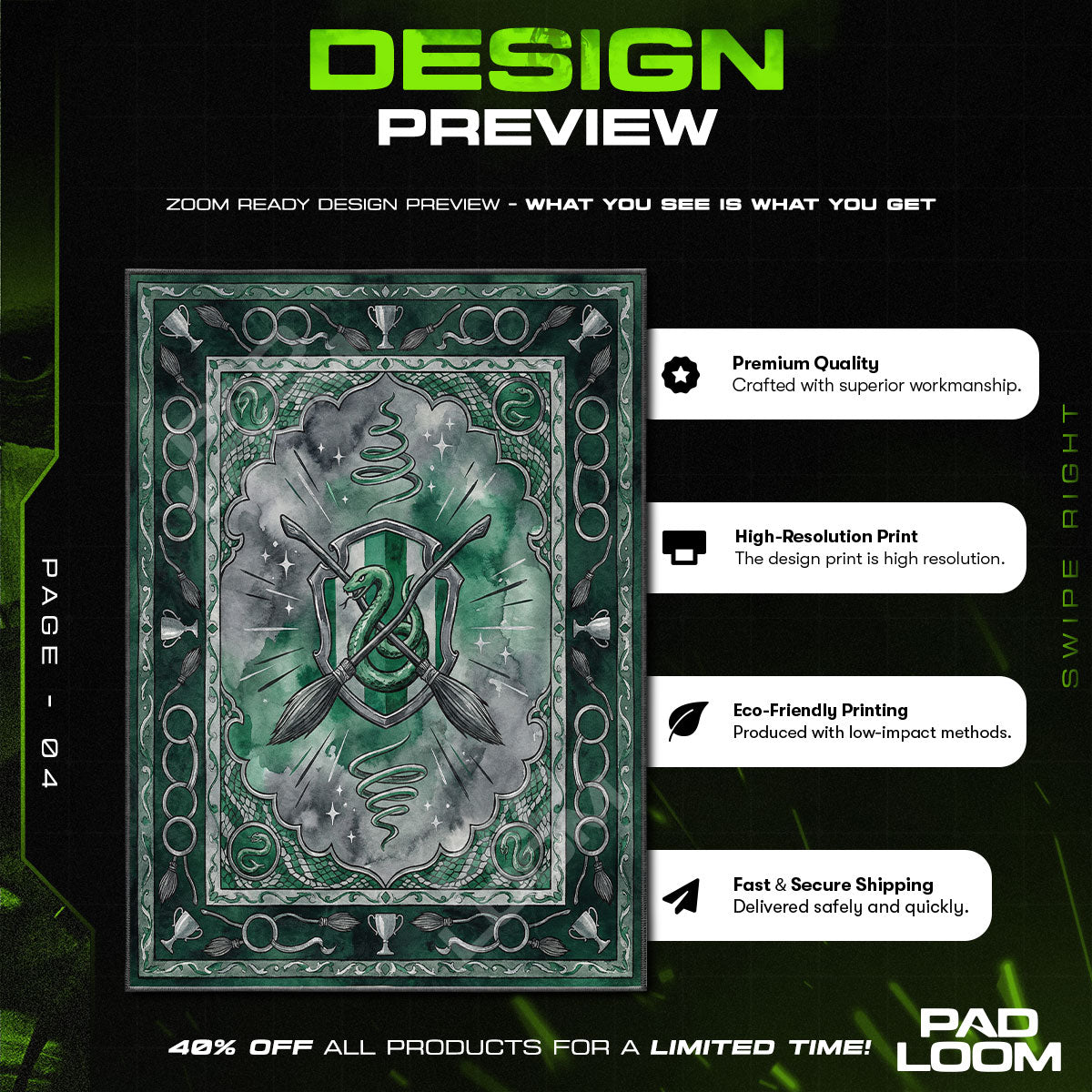 Room character design printed on rug