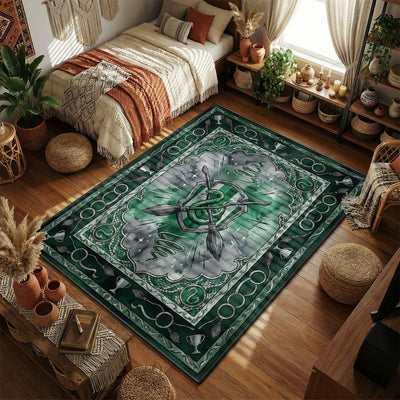 Slytherin Serpent Quidditch Rug - Harry Potter Room Mat
