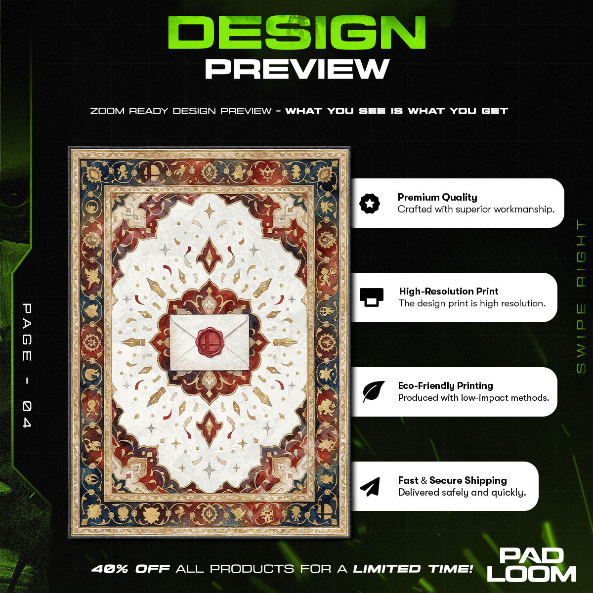 Smash Invitation Royal Seal Rug - Smash Bros Chair Mat