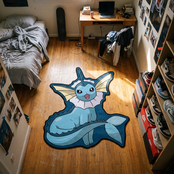 Smiling Vaporeon Rug - Shaped Anime Area Rug