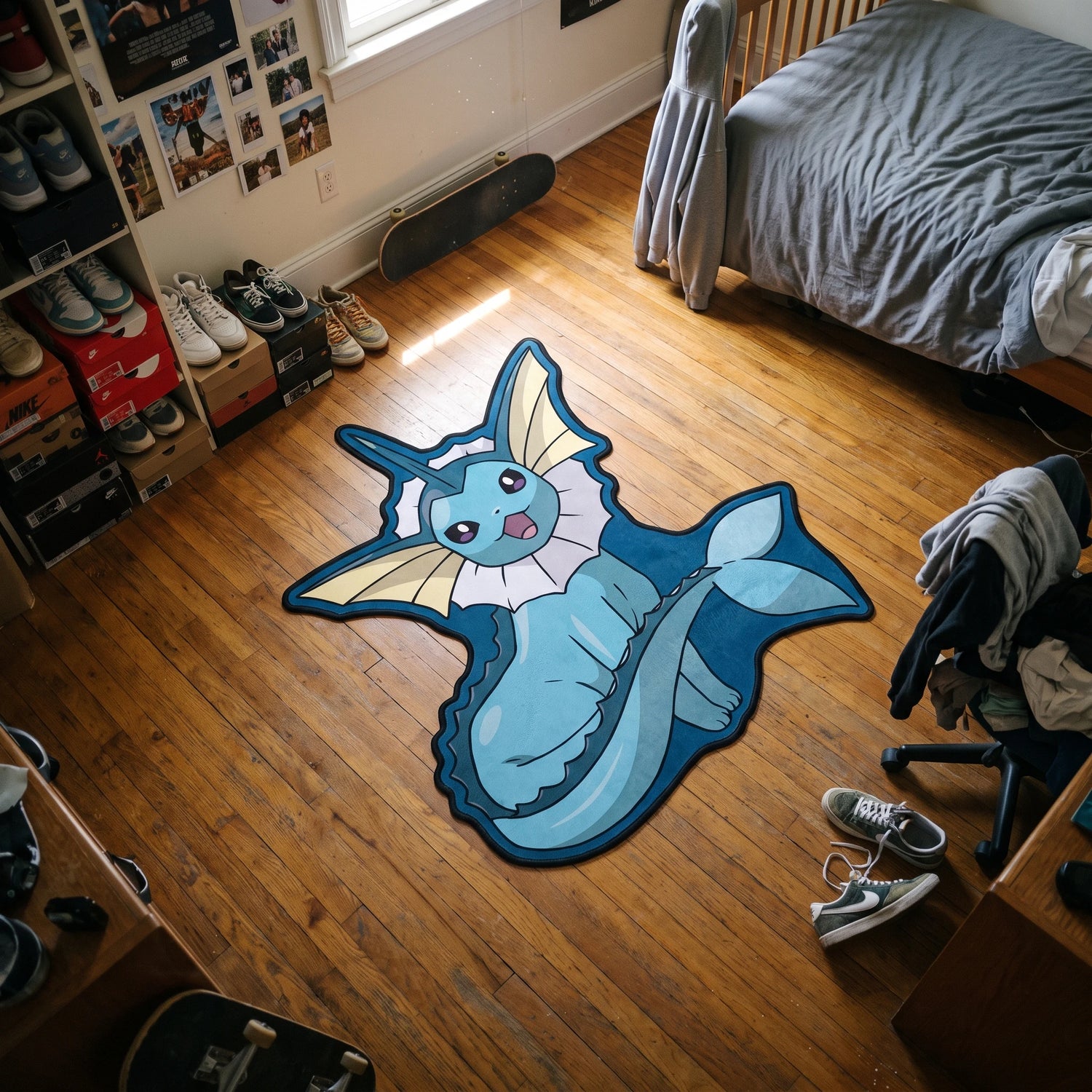 Smiling Vaporeon Rug - Shaped Anime Area Rug