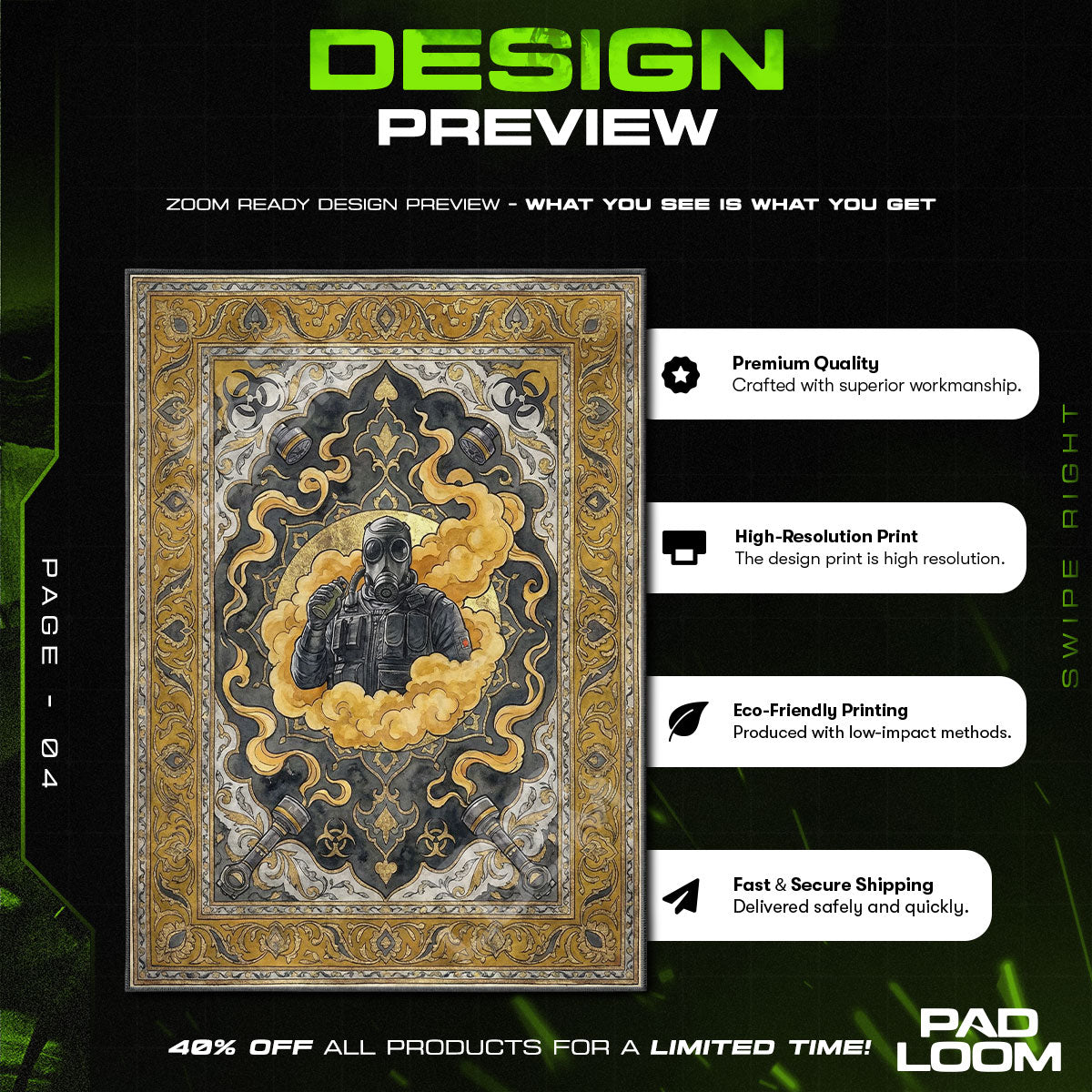 Rauchgiftgas Teppich - Rainbow Six Siege Stuhlunterlage