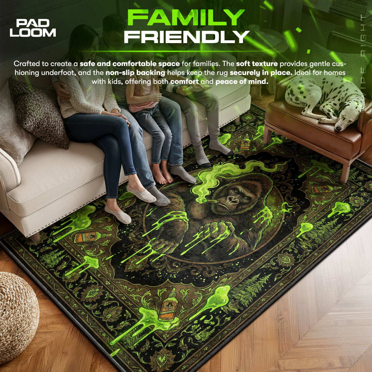 Smoking Gorilla Slime Rug - Hype Floor Mat