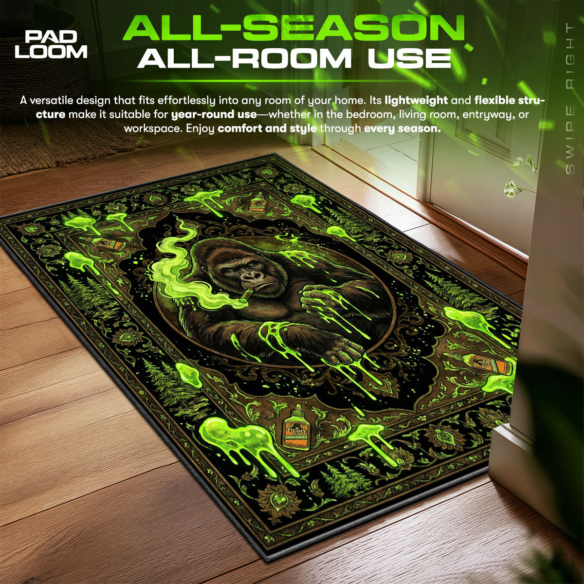 Smoking Gorilla Slime Rug - Hype Floor Mat