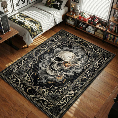 Smoking Skull Gothic Rug - Hype Floor Mat