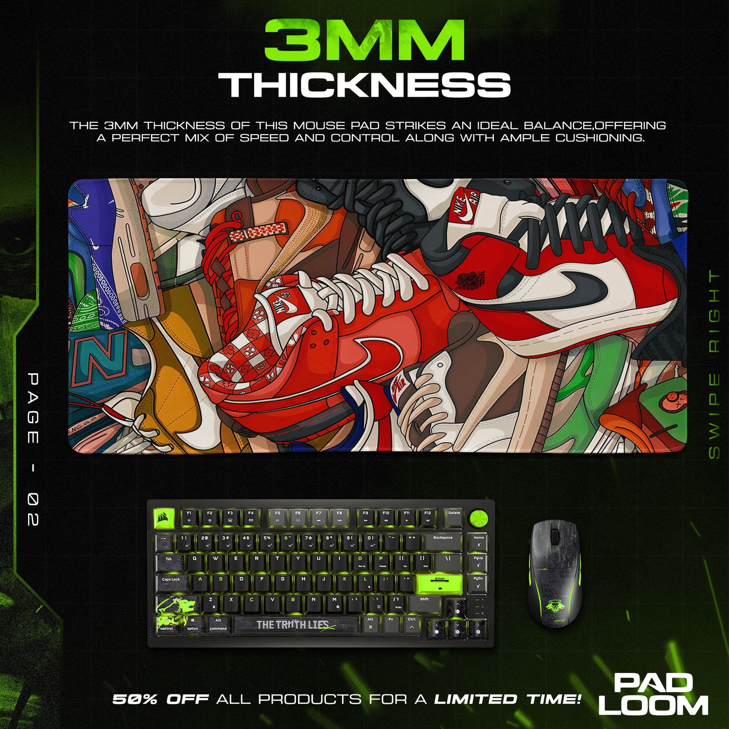Sneakerhead Streetwear themed desk mat for gaming fans