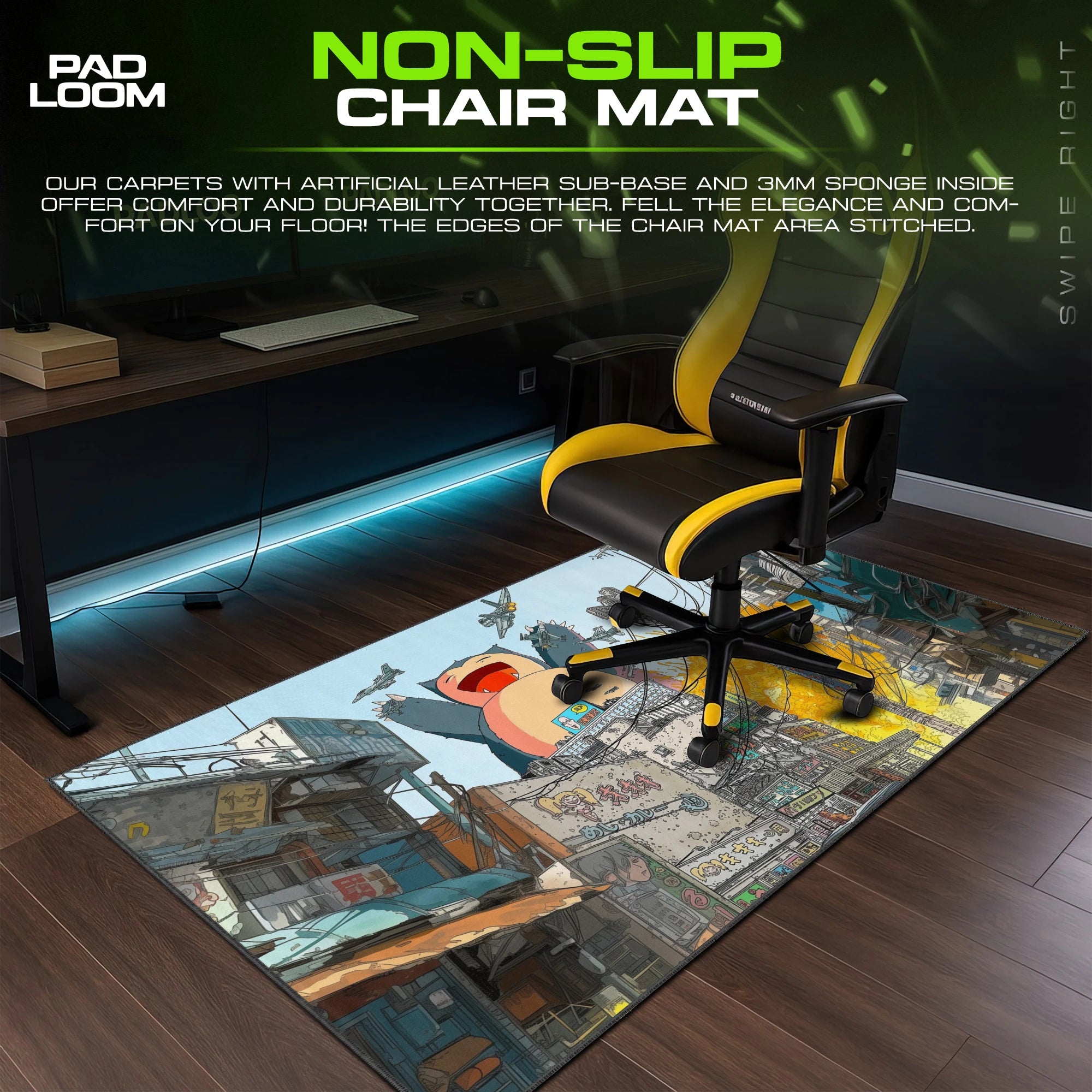 Snorlax City Kaiju Mouse Pad - Pokémon Desk Mat
