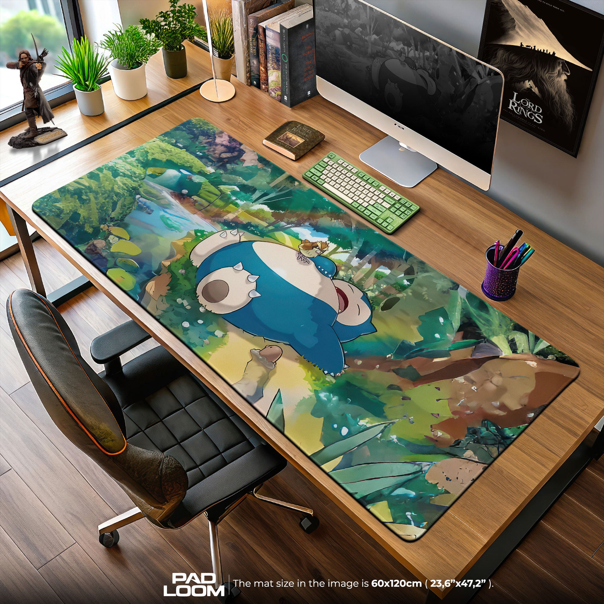 Snorlax Forest Mouse Pad, Woodland Nap Gaming Desk Mat
