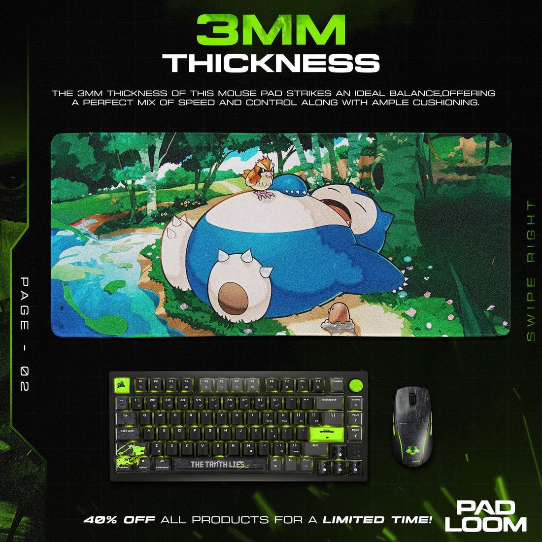 Snorlax Forest Nap Mouse Pad, Pokémon Gaming Desk Mat