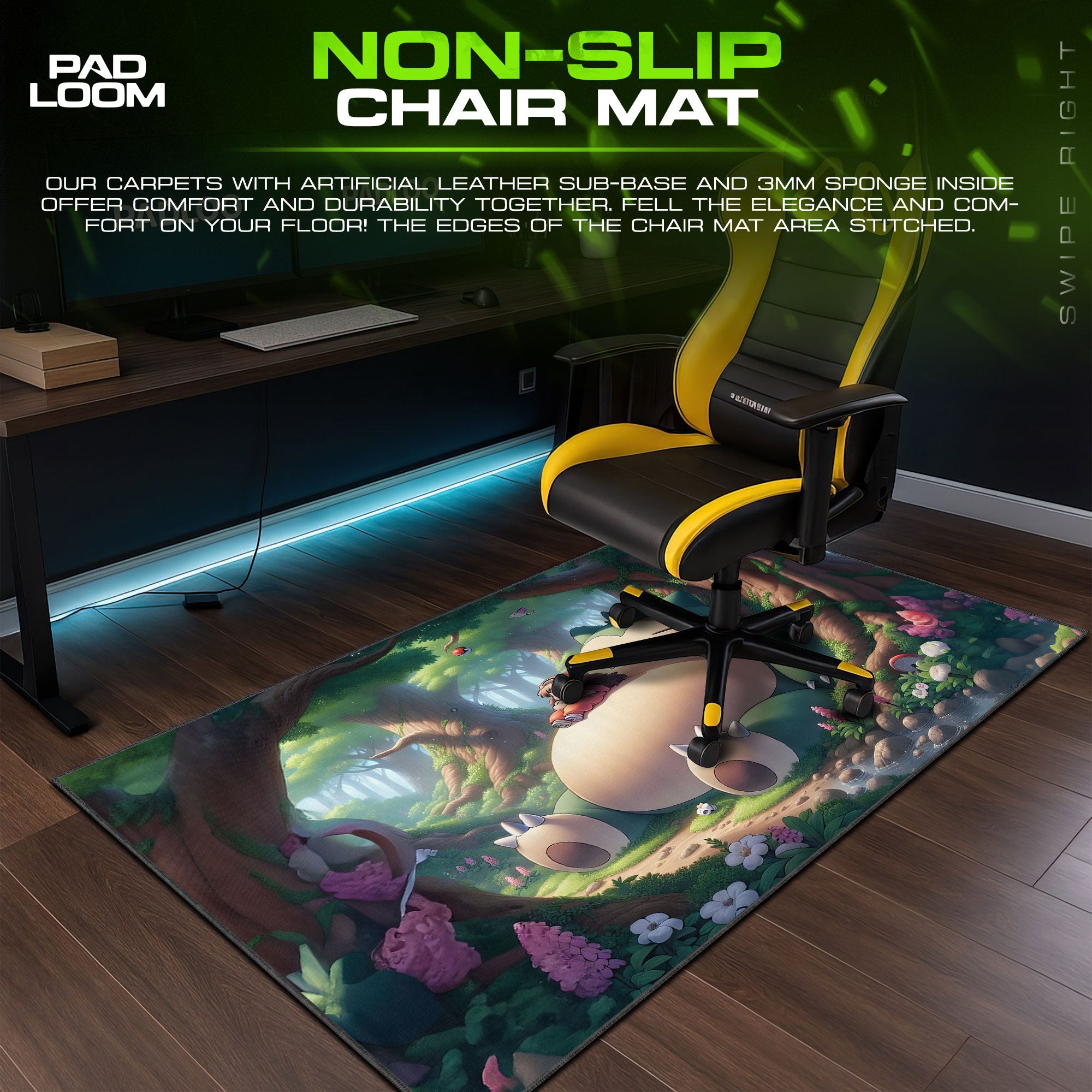 Snorlax Forest Rest Mouse Pad, Pokémon Gaming Desk Mat