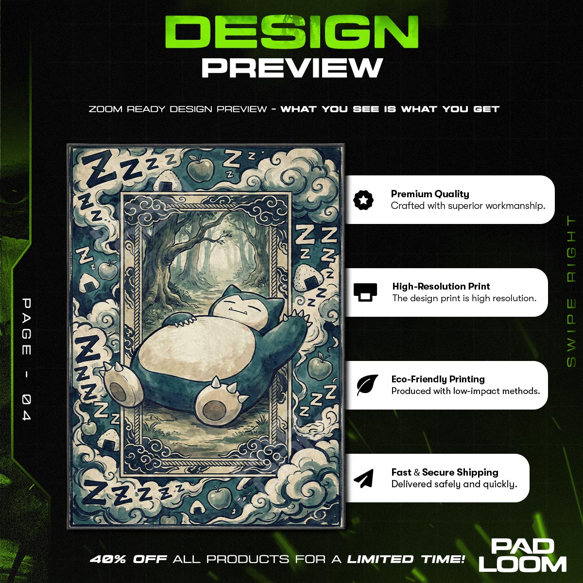 Chair character design printed on rug