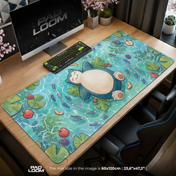 Snorlax Lily Pond Mouse Pad - Pokemon Desk Mat