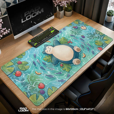 Snorlax Seerosenteich Mauspad - Pokemon Schreibtischunterlage