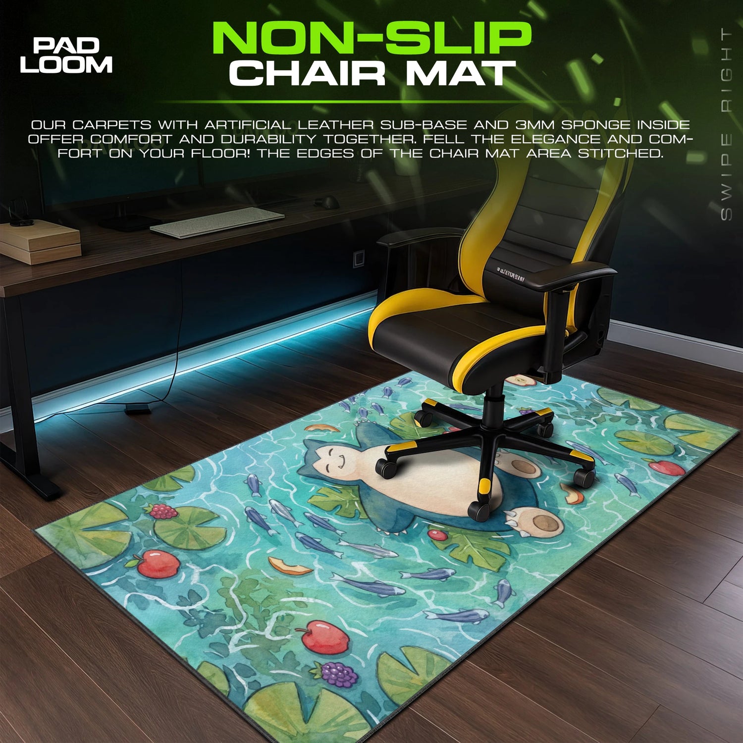 Snorlax Lily Pond Mouse Pad - Pokemon Desk Mat