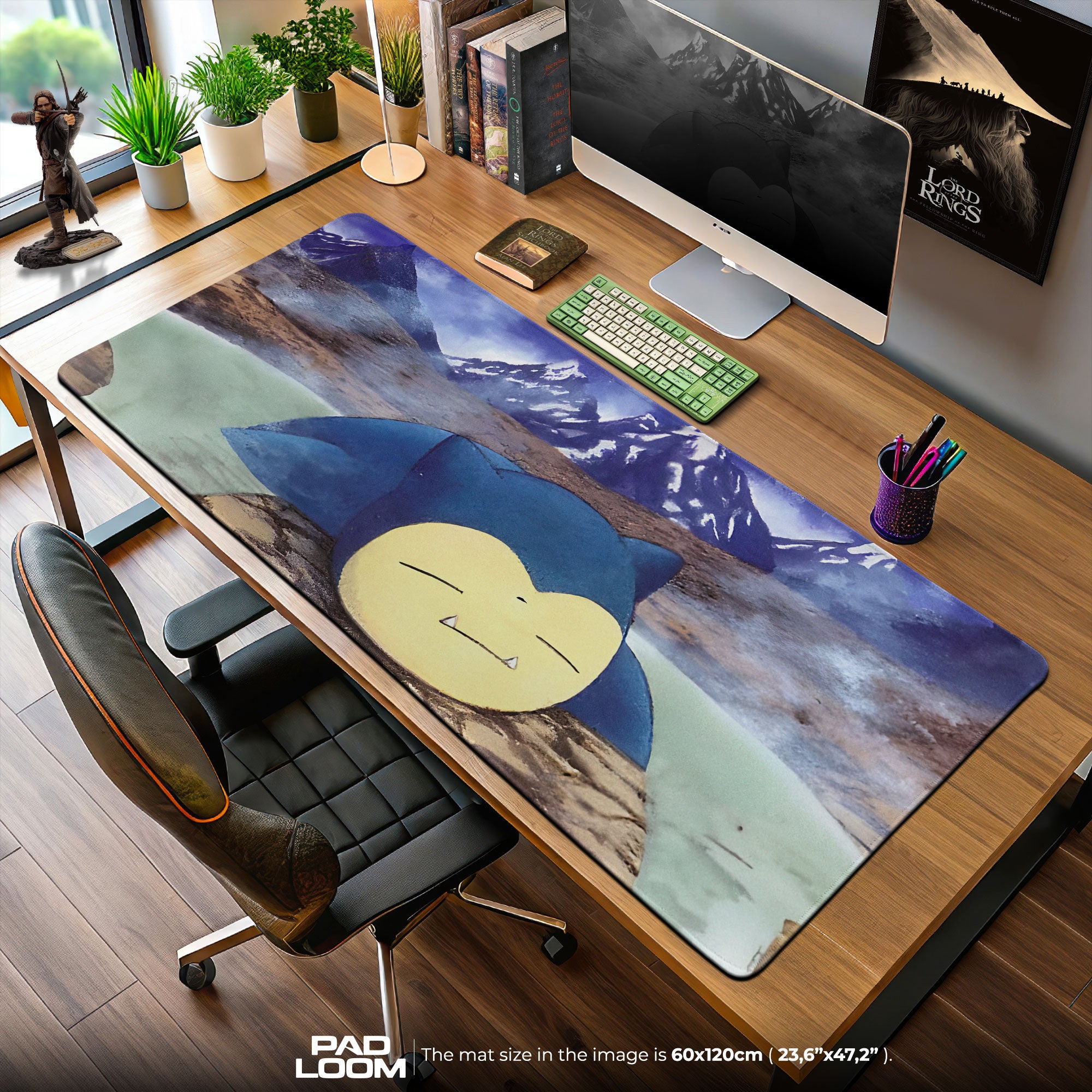 Snorlax Mountain Mouse Pad, Alpine Rest Gaming Desk Mat