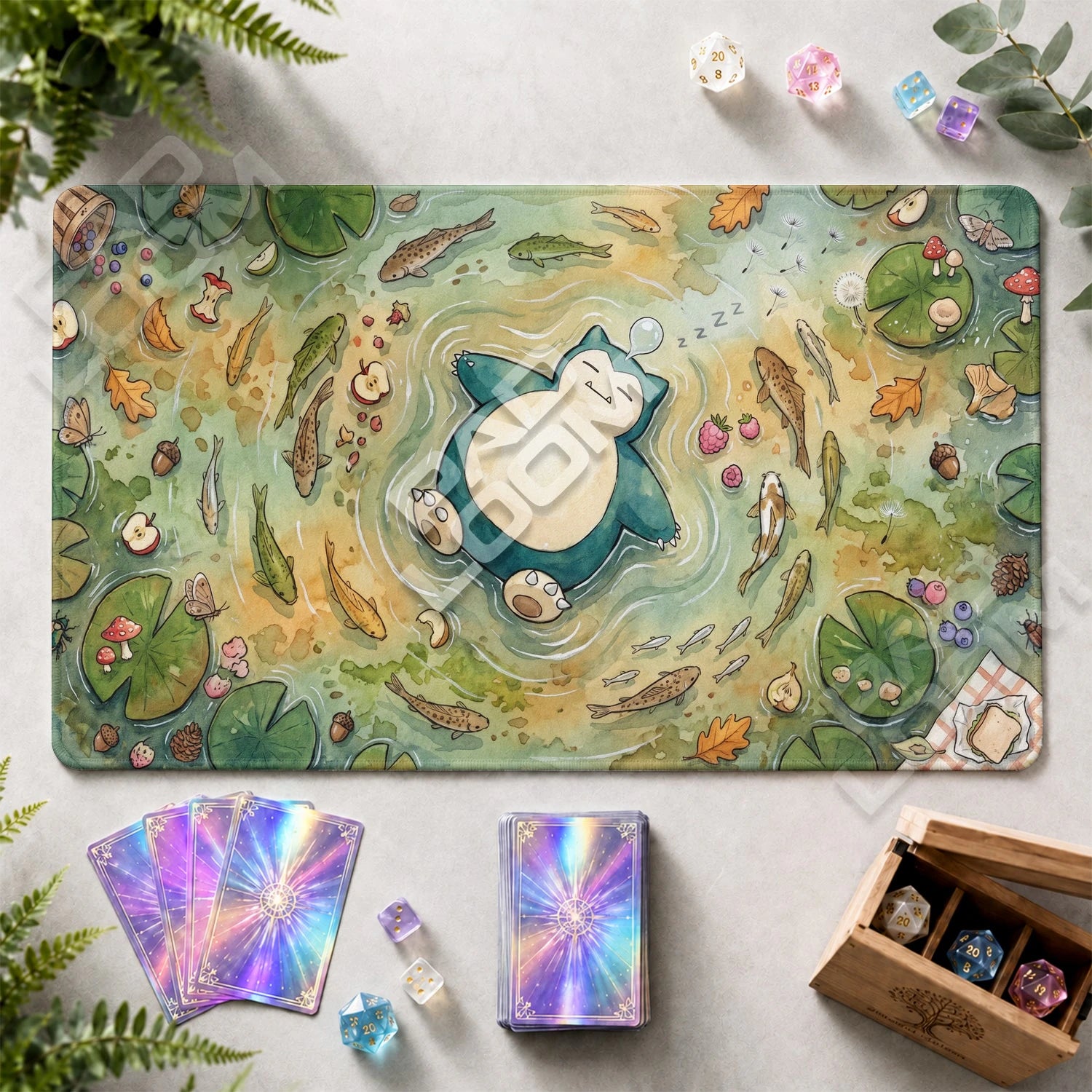 Snorlax Pond Playmat - Pokemon TCG Mat - view 2