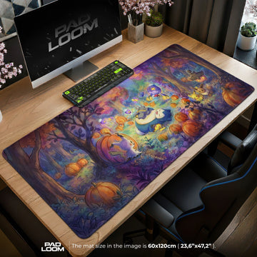 Snorlax Pumpkin Night Mouse Pad – gaming desk mat by Padloom