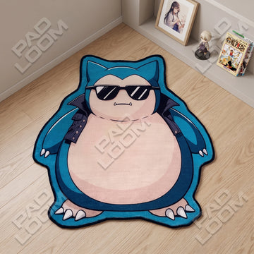 Snorlax shaped area rug, die-cut anime gaming rug