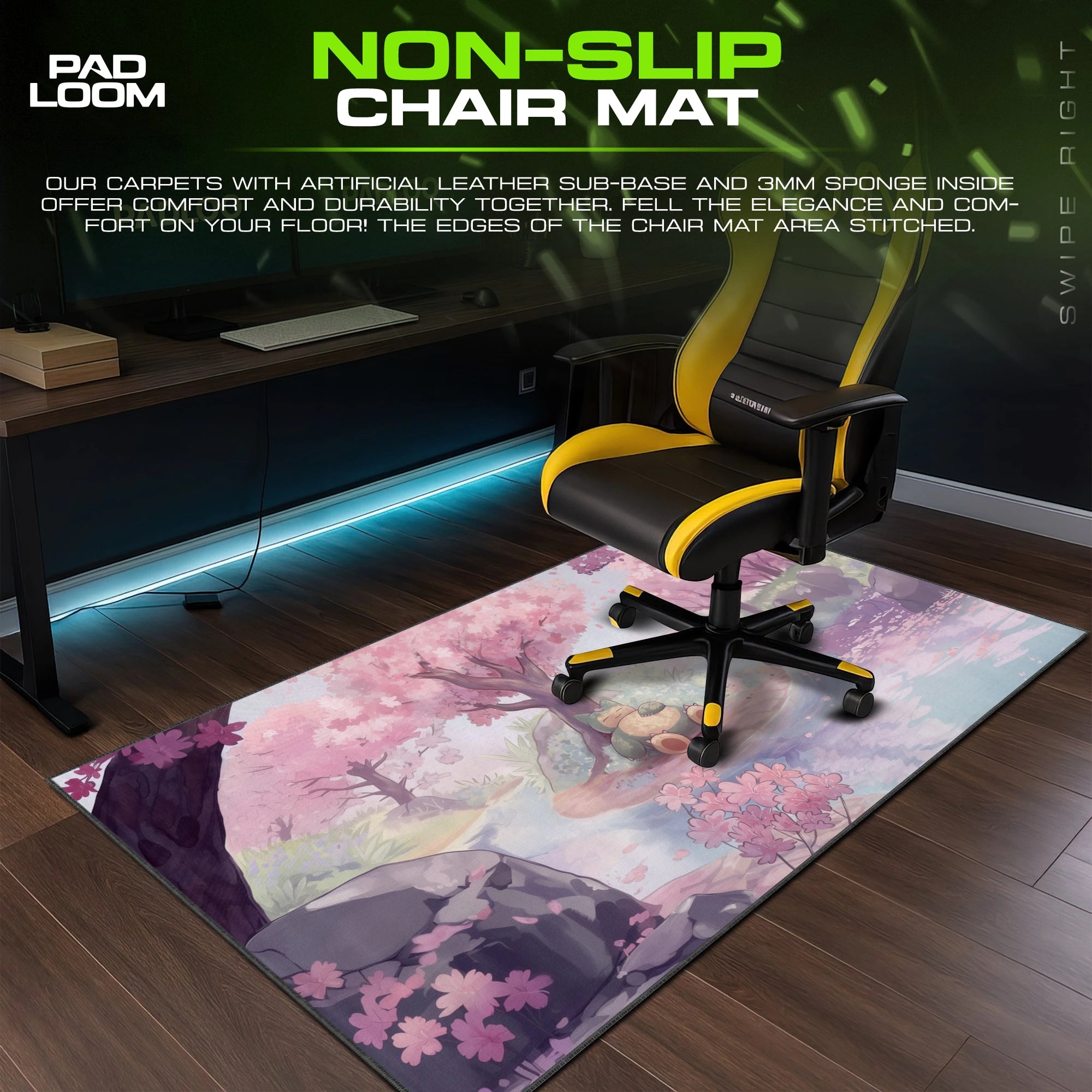 Snorlax Sakura Stream Mouse Pad - Pokémon Desk Mat