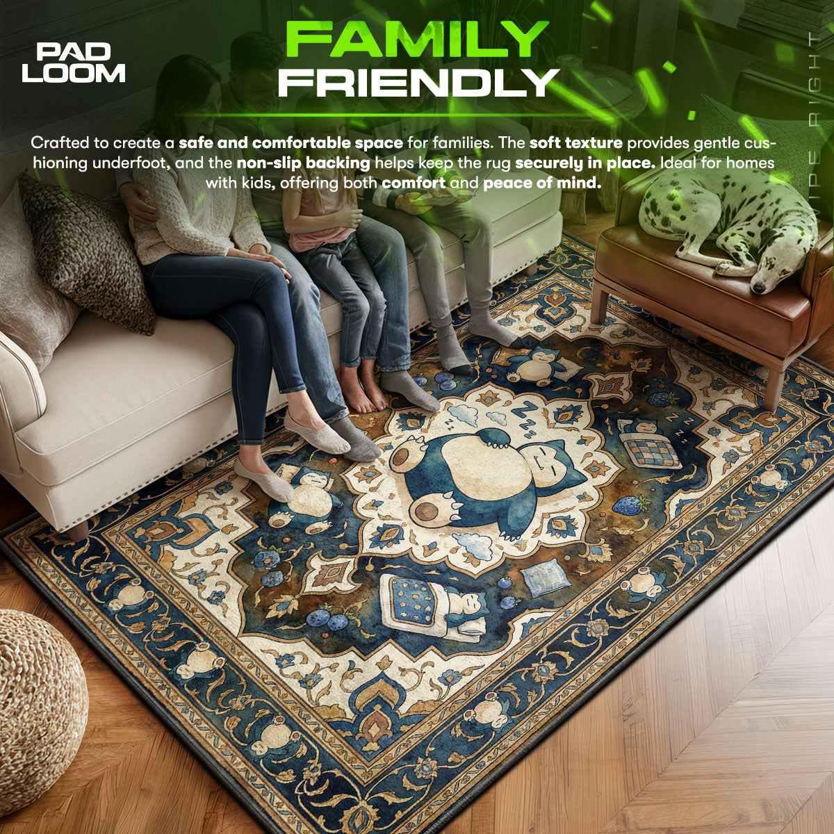 Snorlax area rug showing full Pokemon artwork