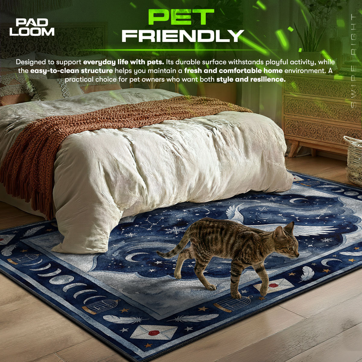 Detailed close-up of Snowy rug pattern