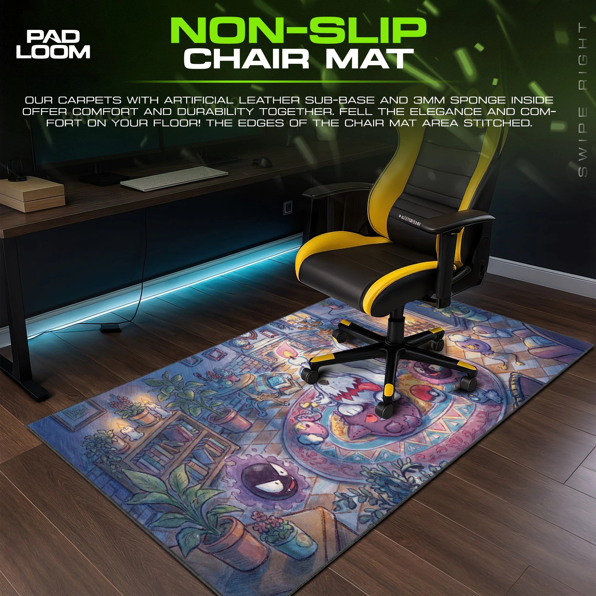 Snubbull Candlelit Room Mouse Pad - Pokemon Desk Mat