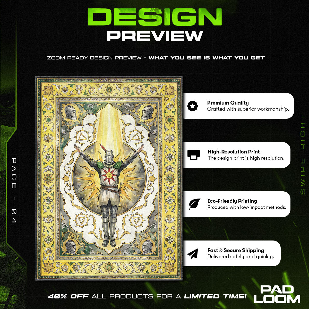 Solaire Lobe die Sonne Teppich - Dunkle Seelen Stuhlmatte