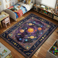 solar system planets rug with stars constellations space kids room decor