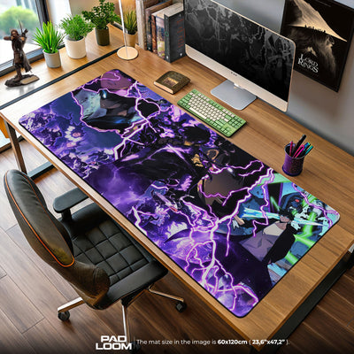 Solo Leveling Jin-Woo Lightning Surge Mouse Pad – Anime Desk Mat