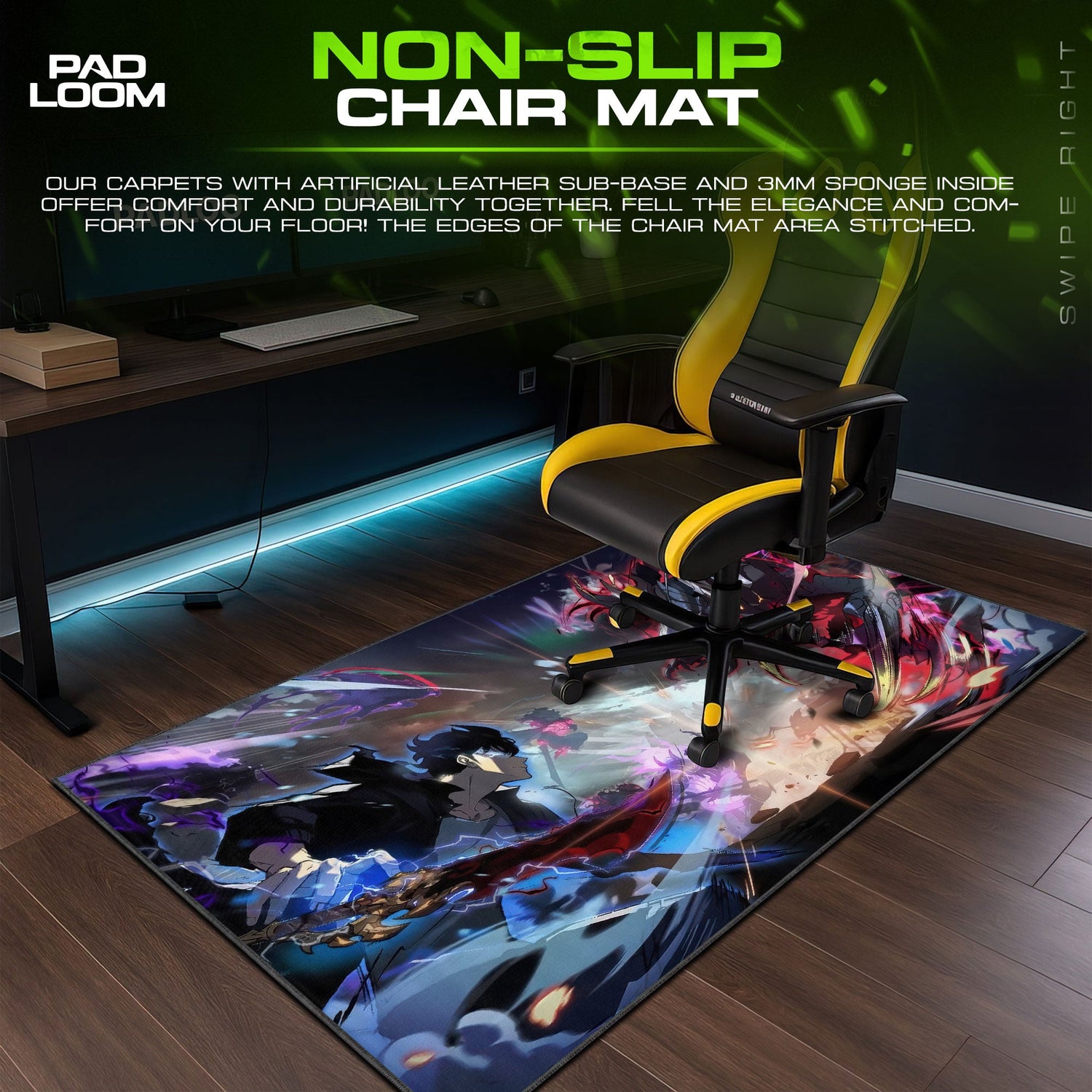 Solo Leveling Jin-Woo vs Dragon Monarch Mouse Pad Padloom