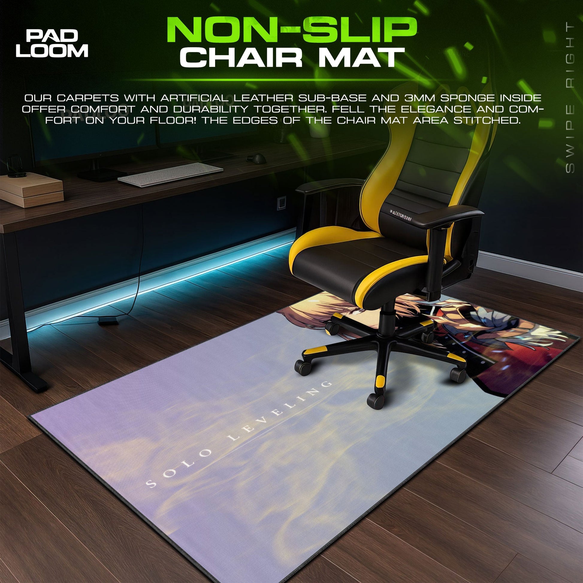 Solo Leveling Mouse Pad - Monarch’s Resolve Gaming Desk Mat Padloom