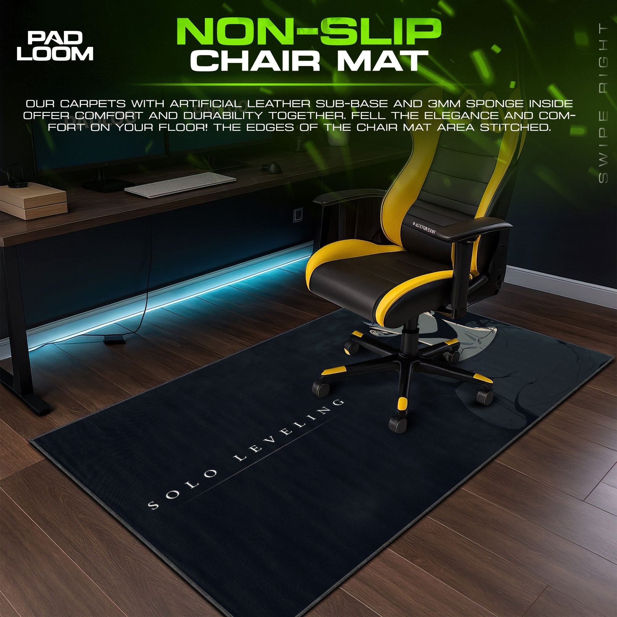 Solo Leveling Mouse Pad - Shadow Hunter Gaming Desk Mat Padloom