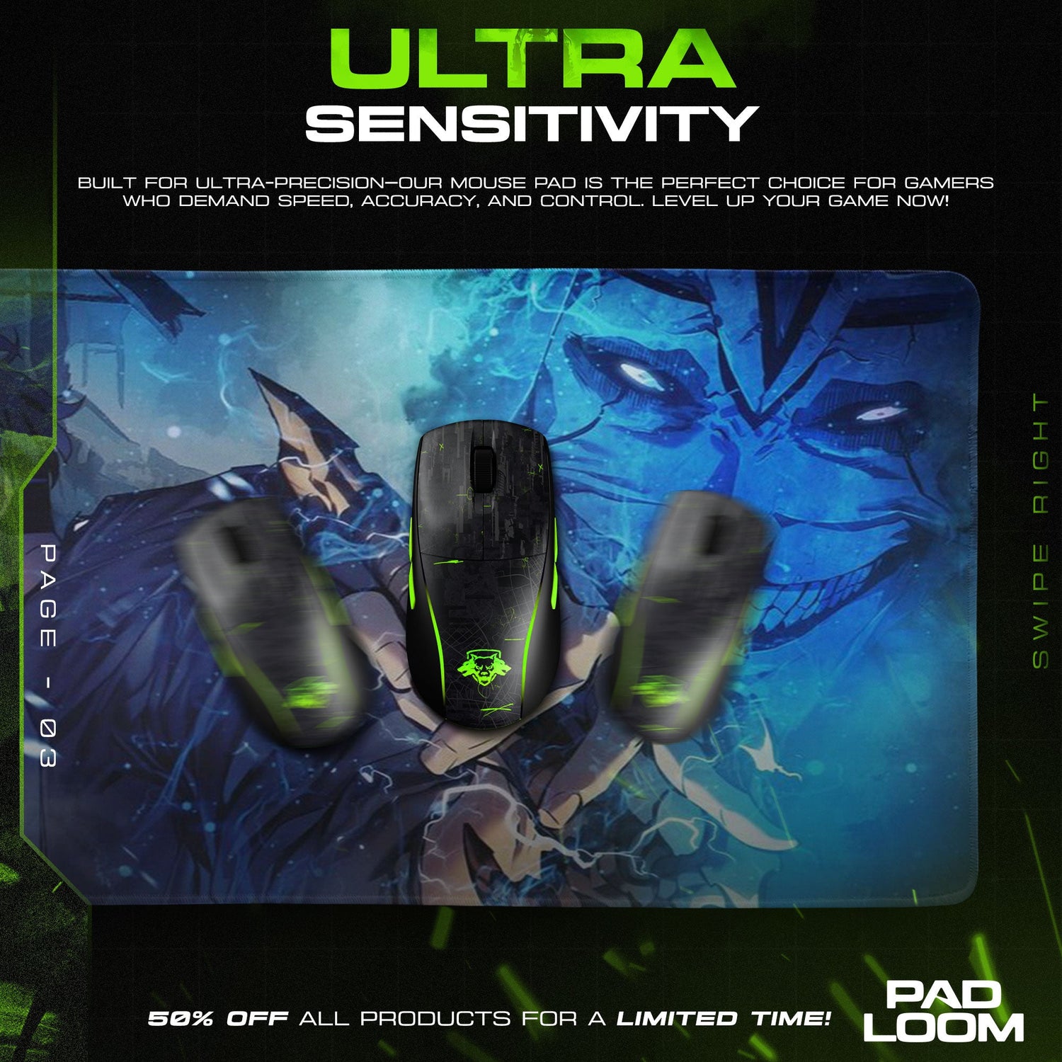Solo Leveling Mouse Pad - Shadow Realm Anime Desk Mat Padloom
