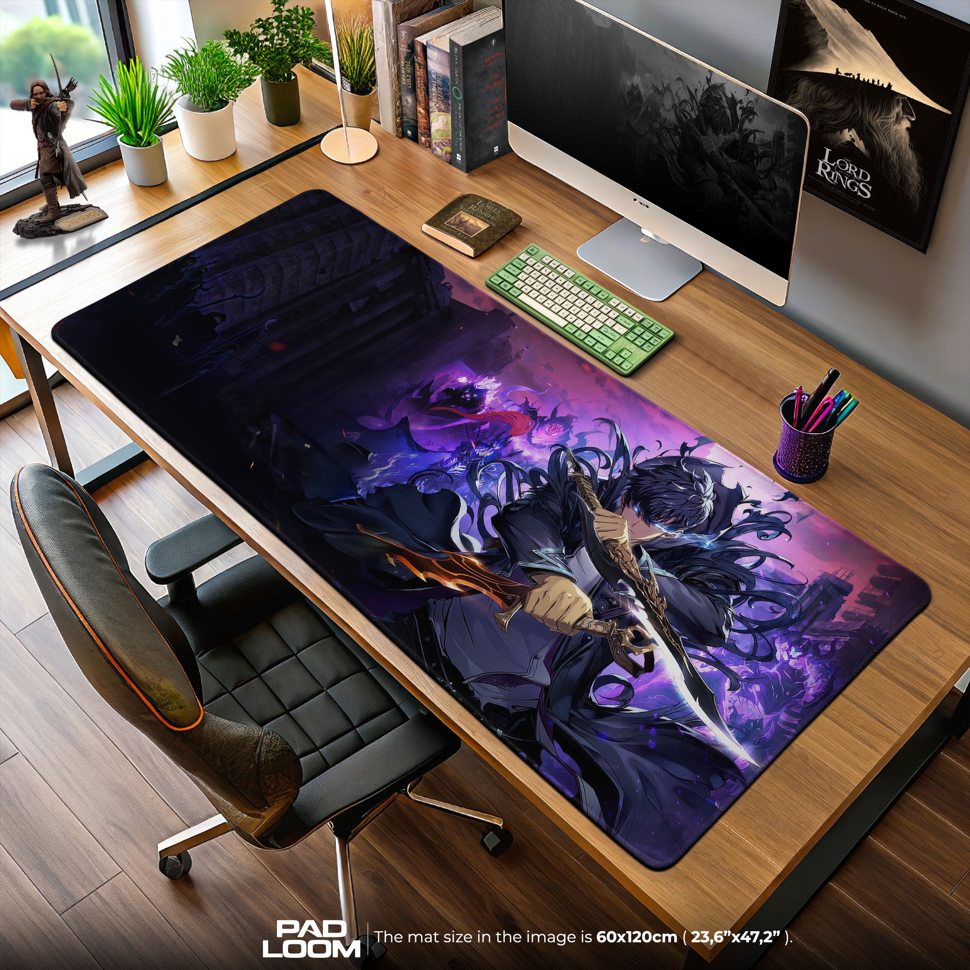 Solo Leveling Shadow Army Mouse Pad – Sung Jinwoo Anime Gaming Desk Mat