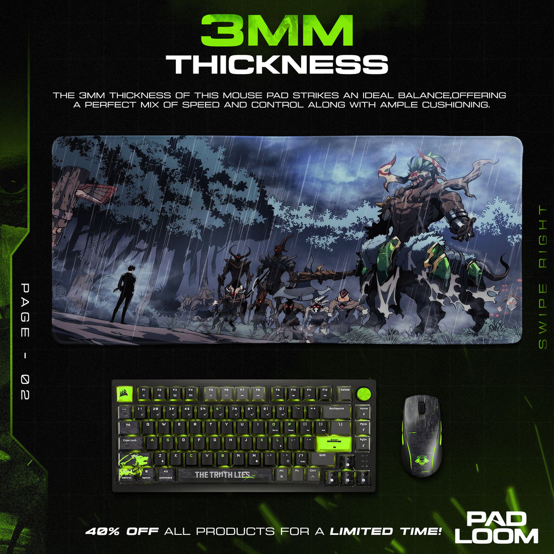 Solo Leveling Shadow Army Rain Scene Mouse Pad – Anime Gaming Desk Mat