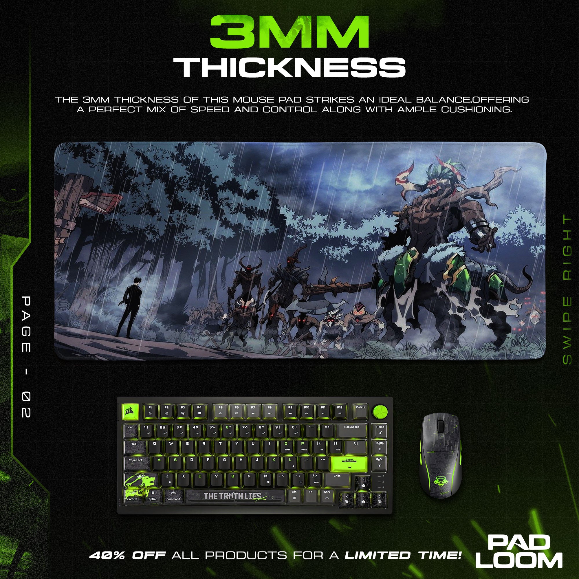 Solo Leveling Shadow Army Rain Scene Mouse Pad – Anime Gaming Desk Mat