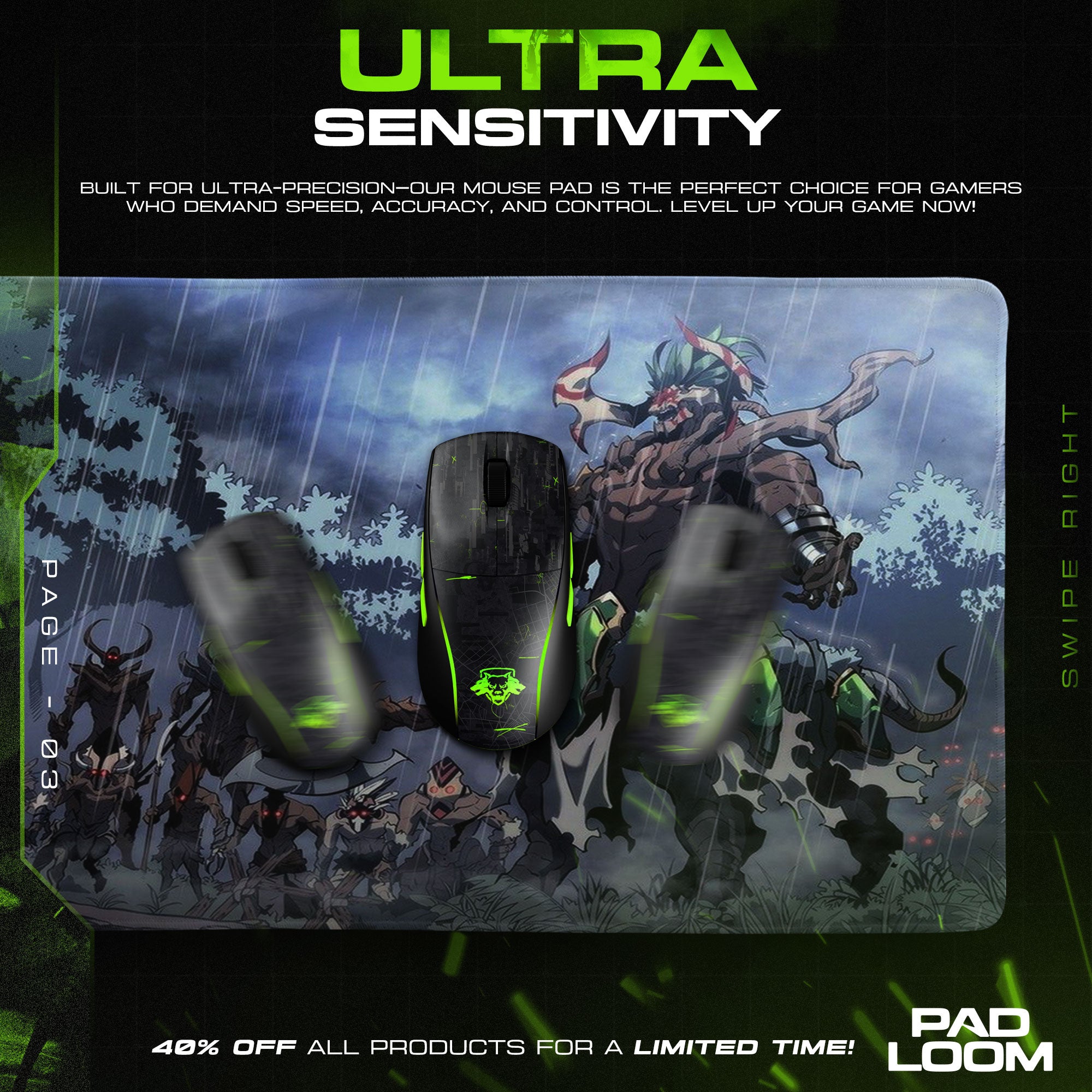 Solo Leveling Shadow Army Rain Scene Mouse Pad – Anime Gaming Desk Mat