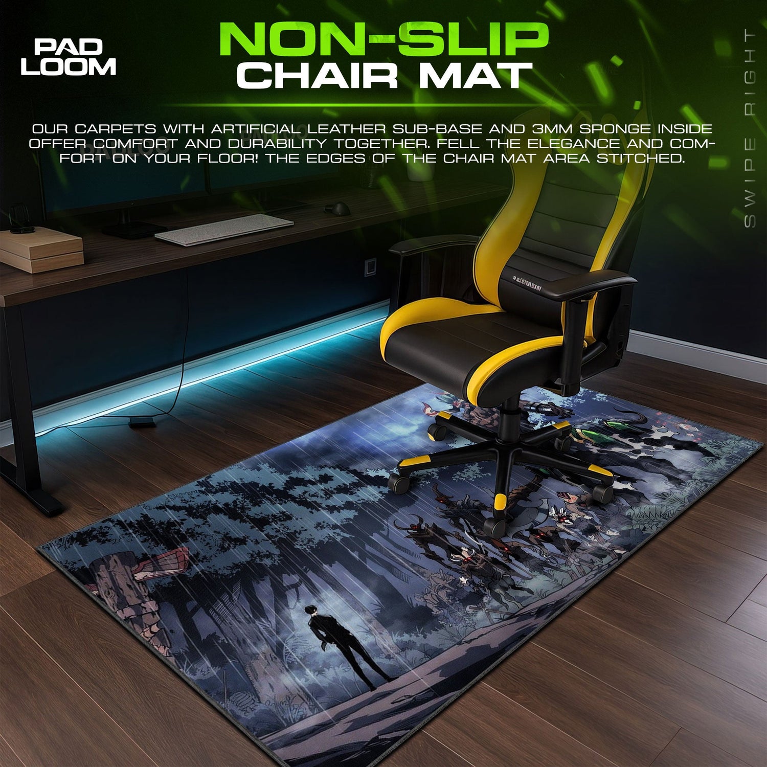 Solo Leveling Shadow Army Rain Scene Mouse Pad – Anime Gaming Desk Mat Padloom