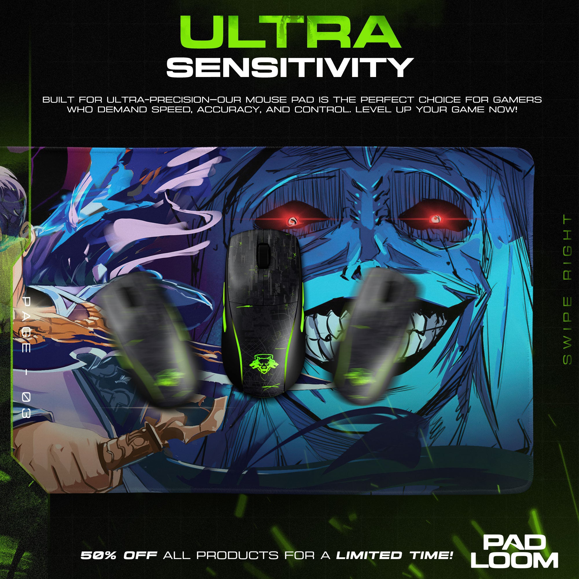 Solo Leveling – Shadow Blade Mouse Pad, Anime Gaming Desk Mat