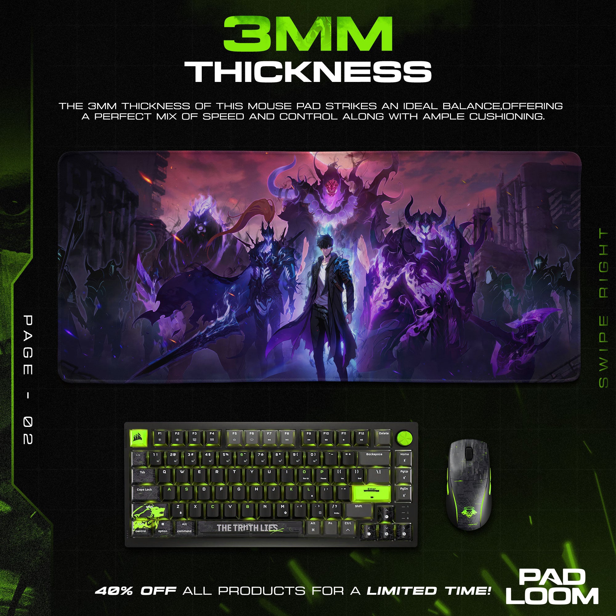 Solo Leveling Shadow Monarch Mouse Pad – Anime Gaming Desk Mat
