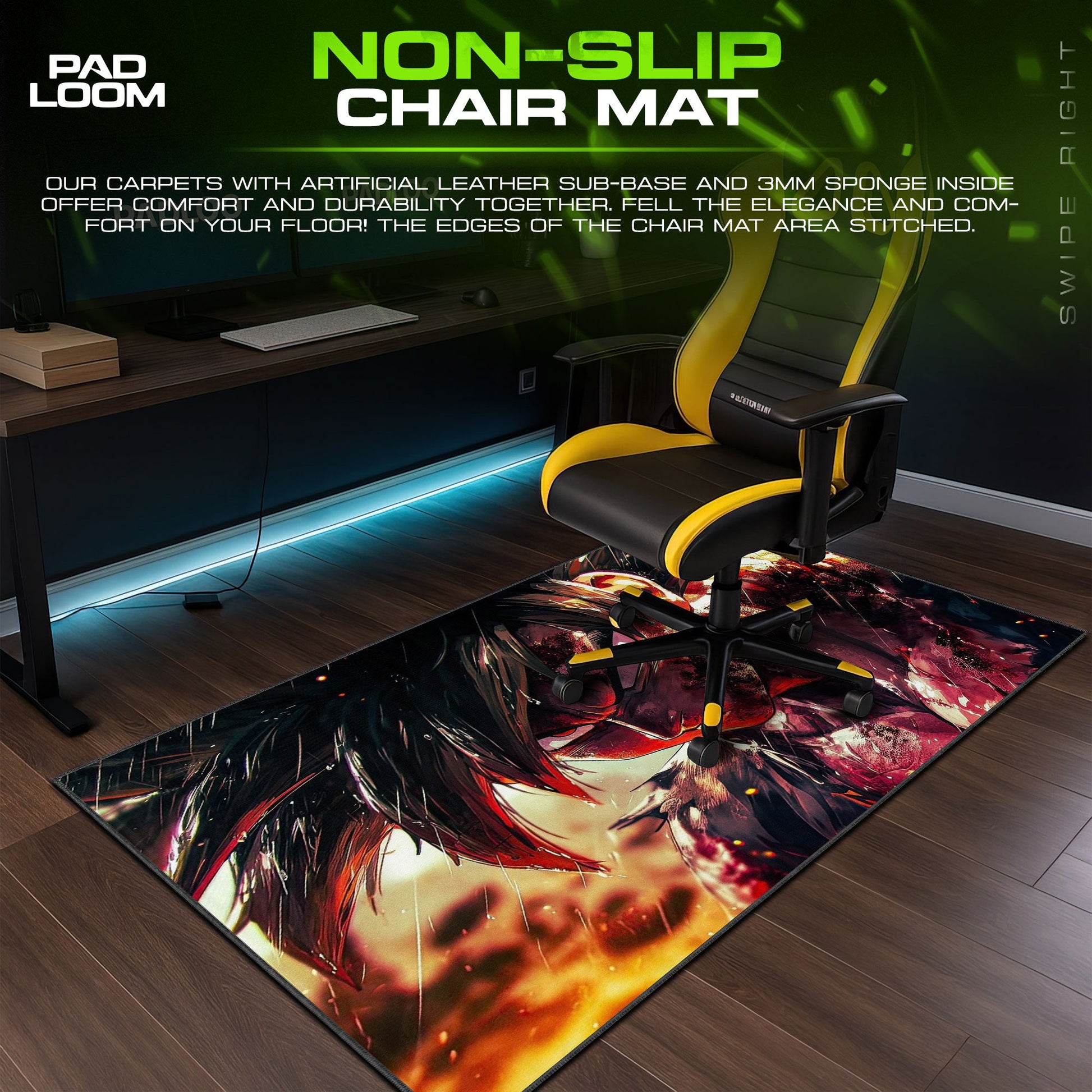 Son Goku Mouse Pad - Blue Aura Anime Desk Mat Padloom
