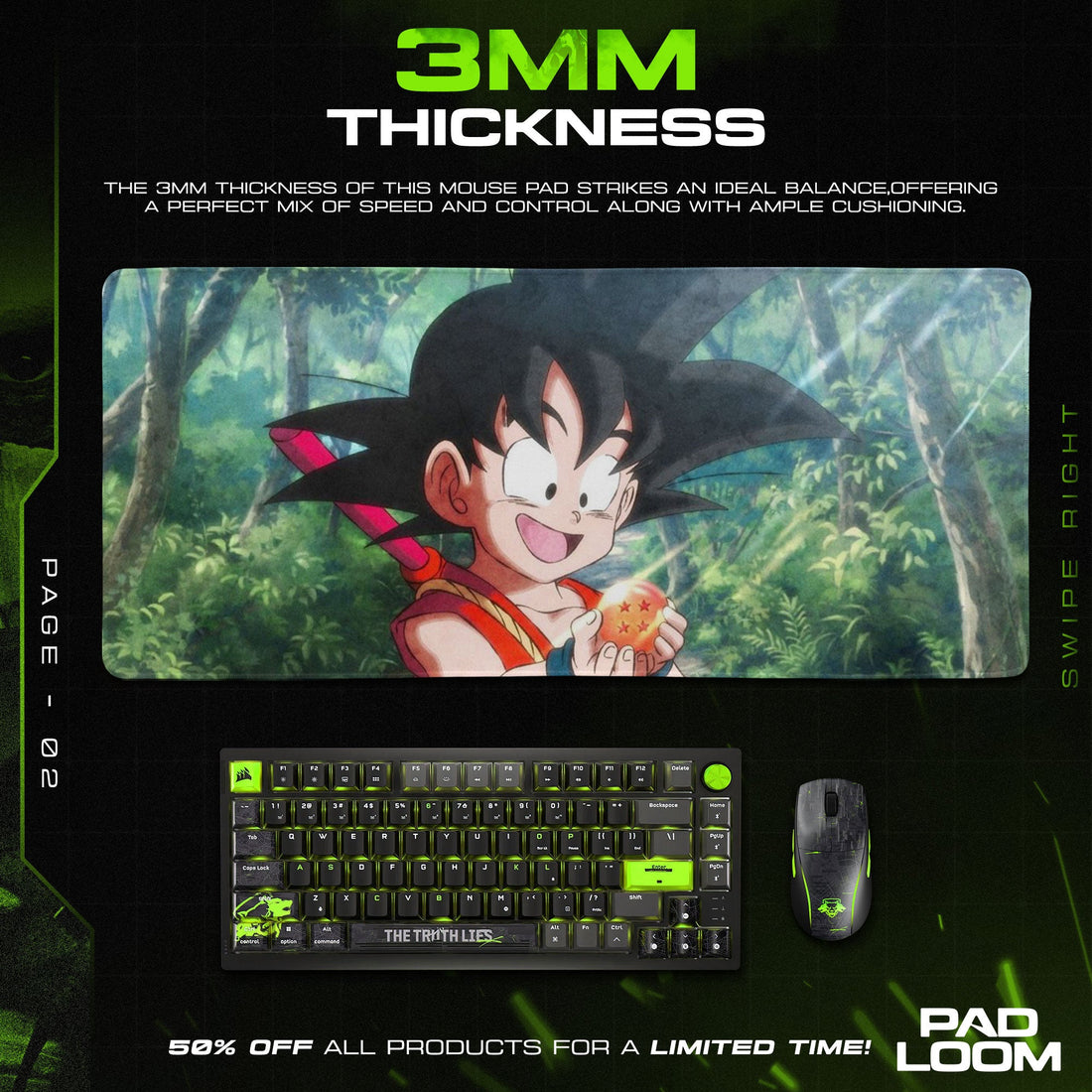Son Goku Mouse Pad - Childhood Quest Anime Desk Mat Padloom