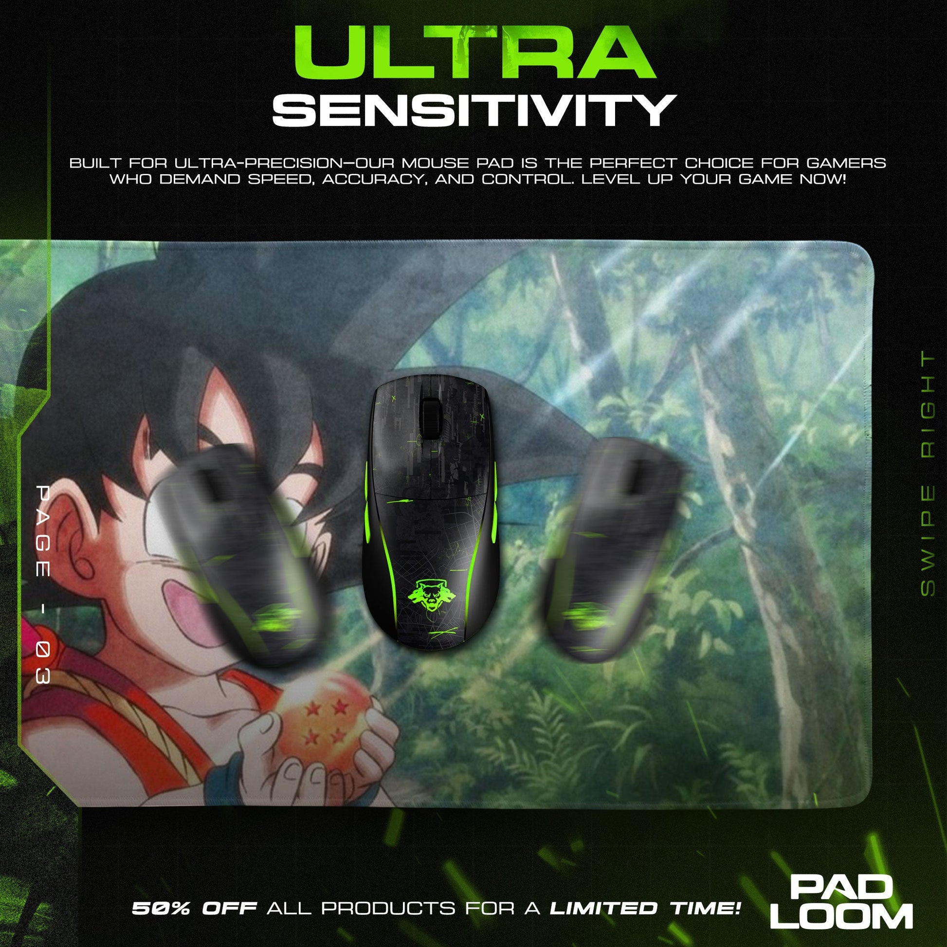 Son Goku Mouse Pad - Childhood Quest Anime Desk Mat Padloom