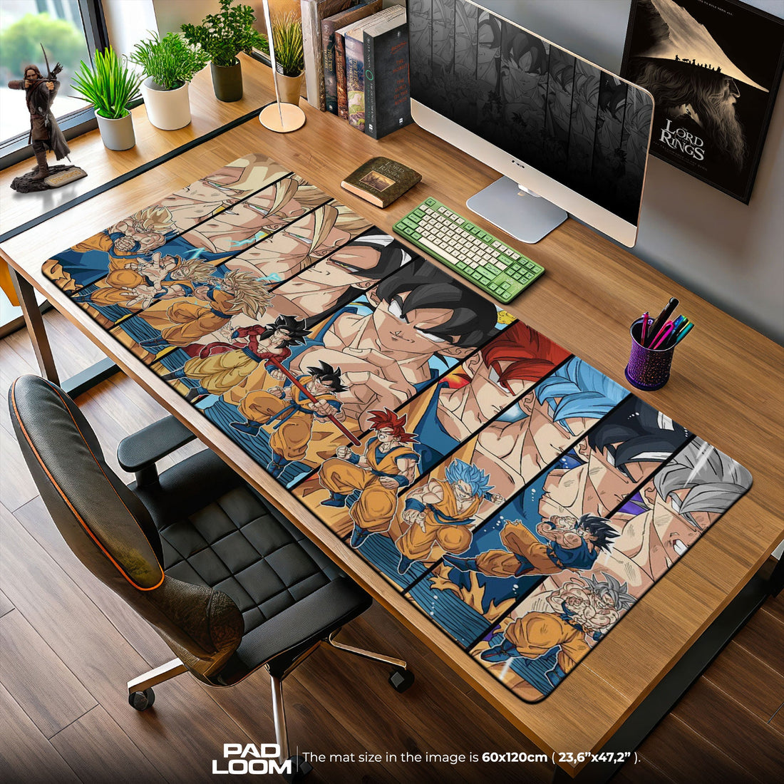 Son Goku Mouse Pad - Power Surge Anime Desk Mat Padloom