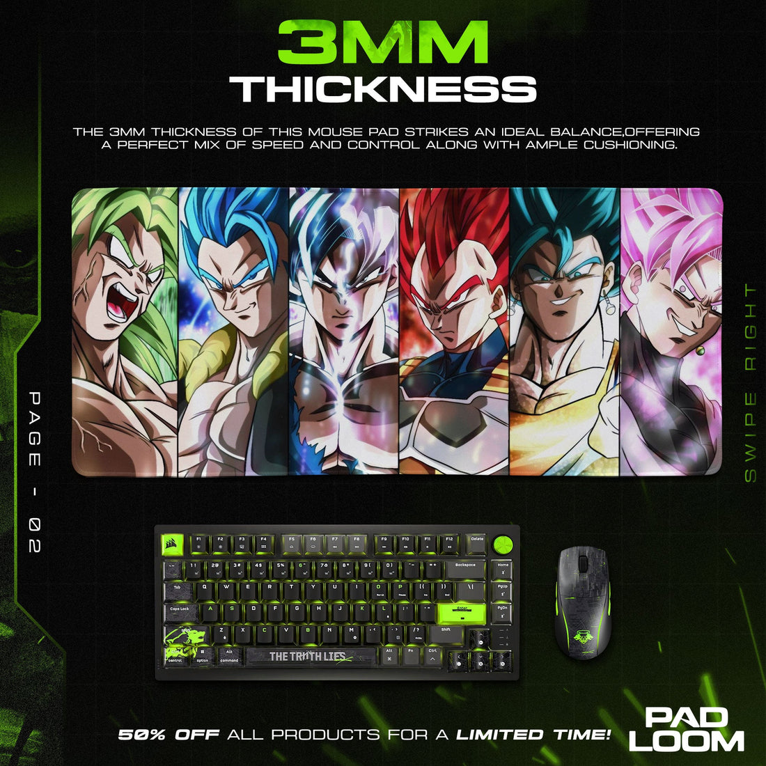 Son Goku Mouse Pad - Dragon Ball Legacy Anime Desk Mat Padloom