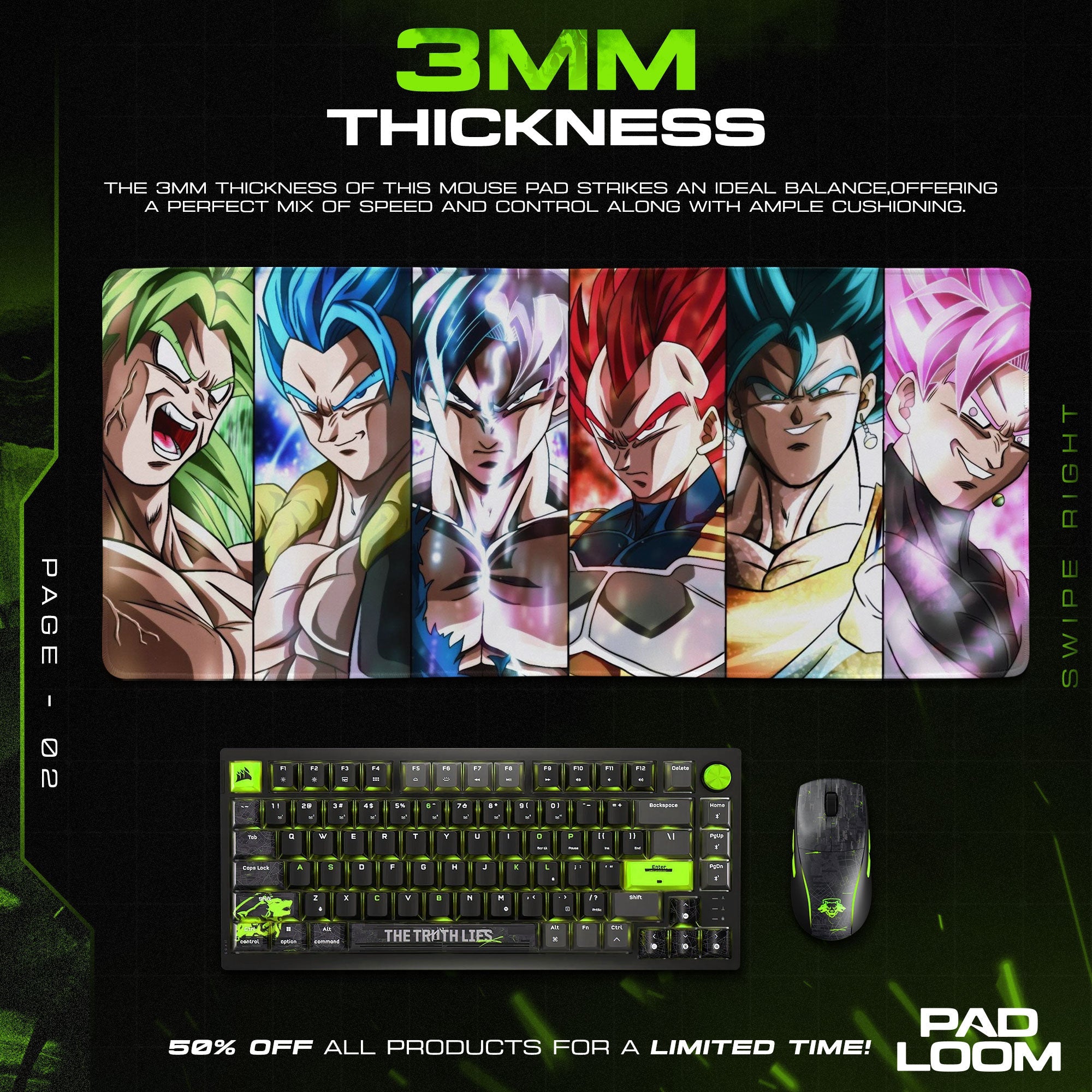 Son Goku Mouse Pad - Dragon Ball Legacy Anime Desk Mat Padloom