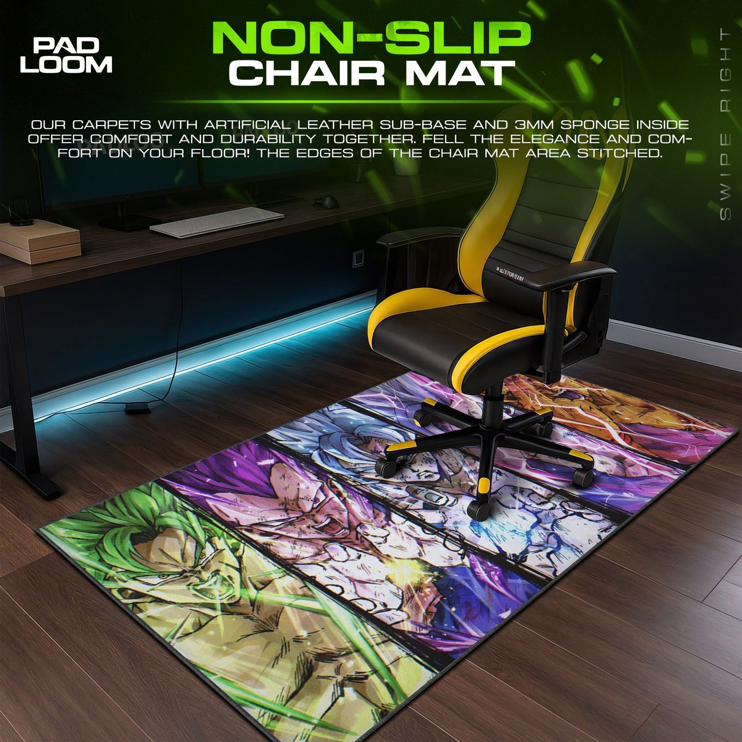 Son Goku Mouse Pad - Fusion Force Anime Desk Mat Padloom